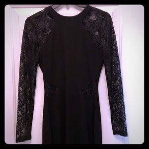 French Connection black lace cut out dress